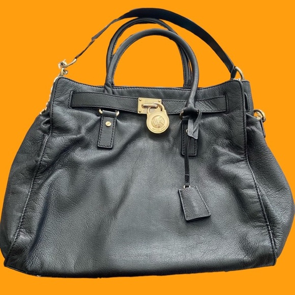 Michael Kors Bag Large leather Hamilton black gold - Picture 2 of 16